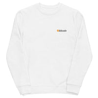 bitcoin logo crewneck white