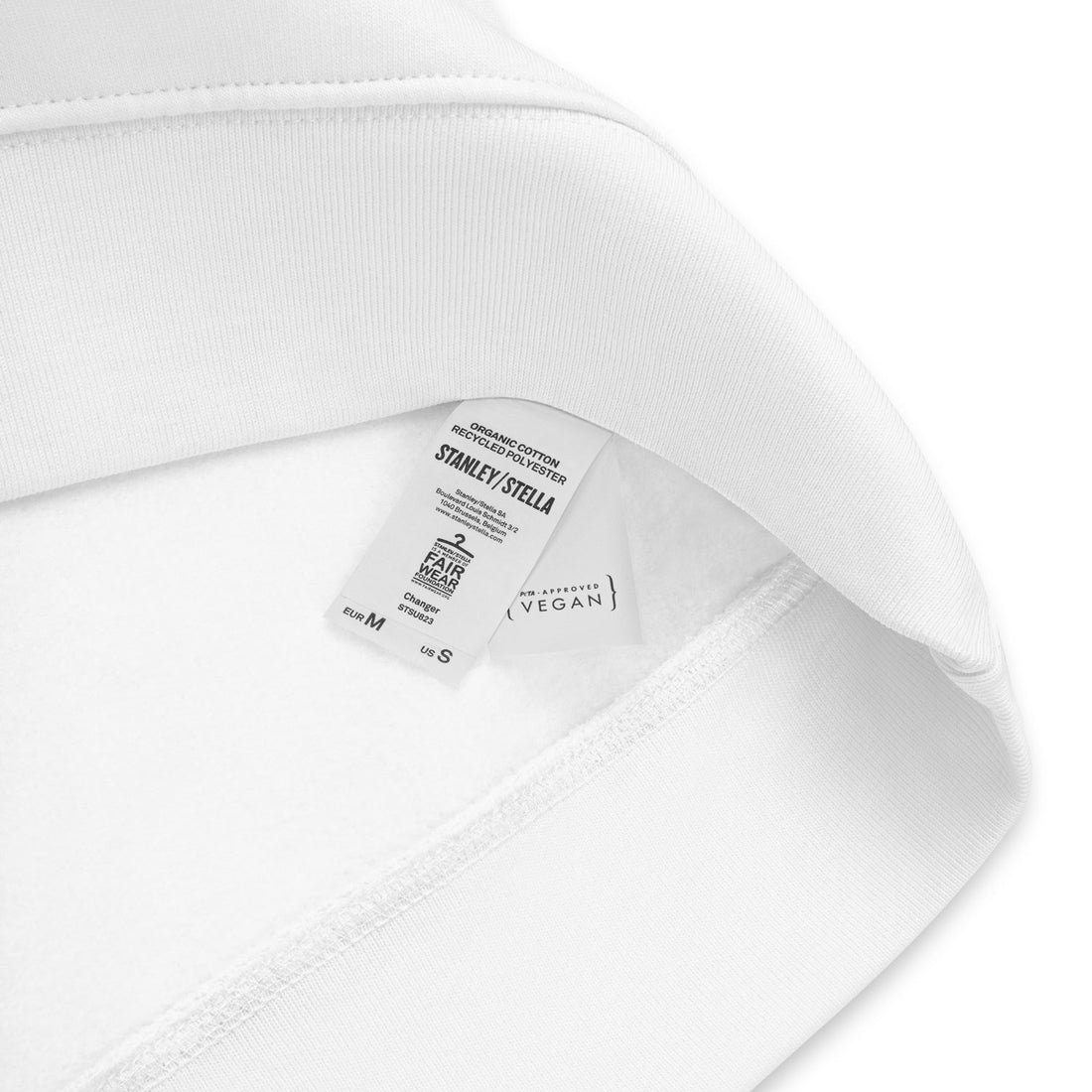 bitcoin logo crewneck white