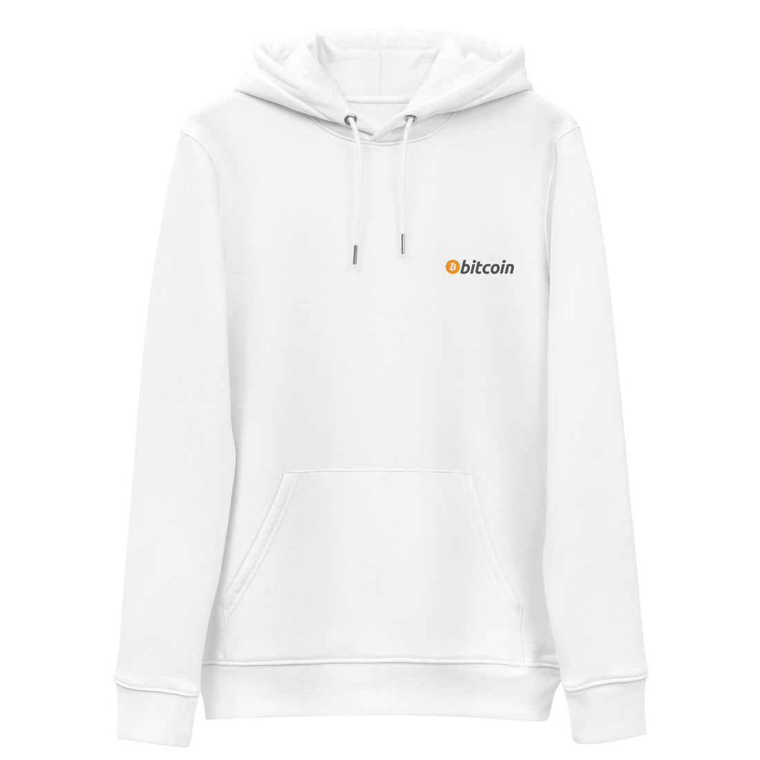 bitcoin logo hoodie white