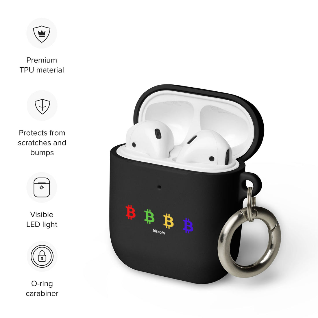bitcoin airpods case btc logo
