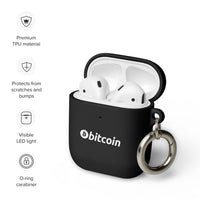 bitcoin btc logo airpods case black