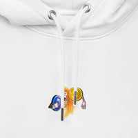dash coin graphic hoodie white