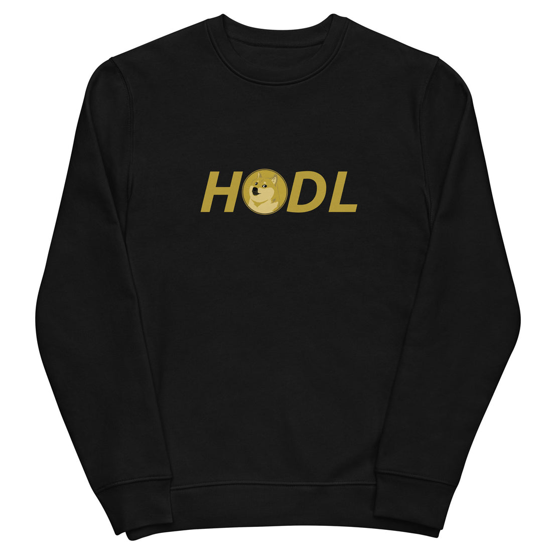 dogecoin hodl crewneck black