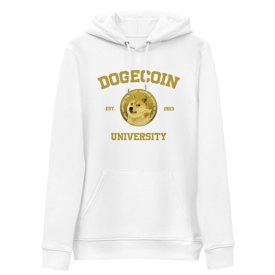 dogecoin university hoodie white