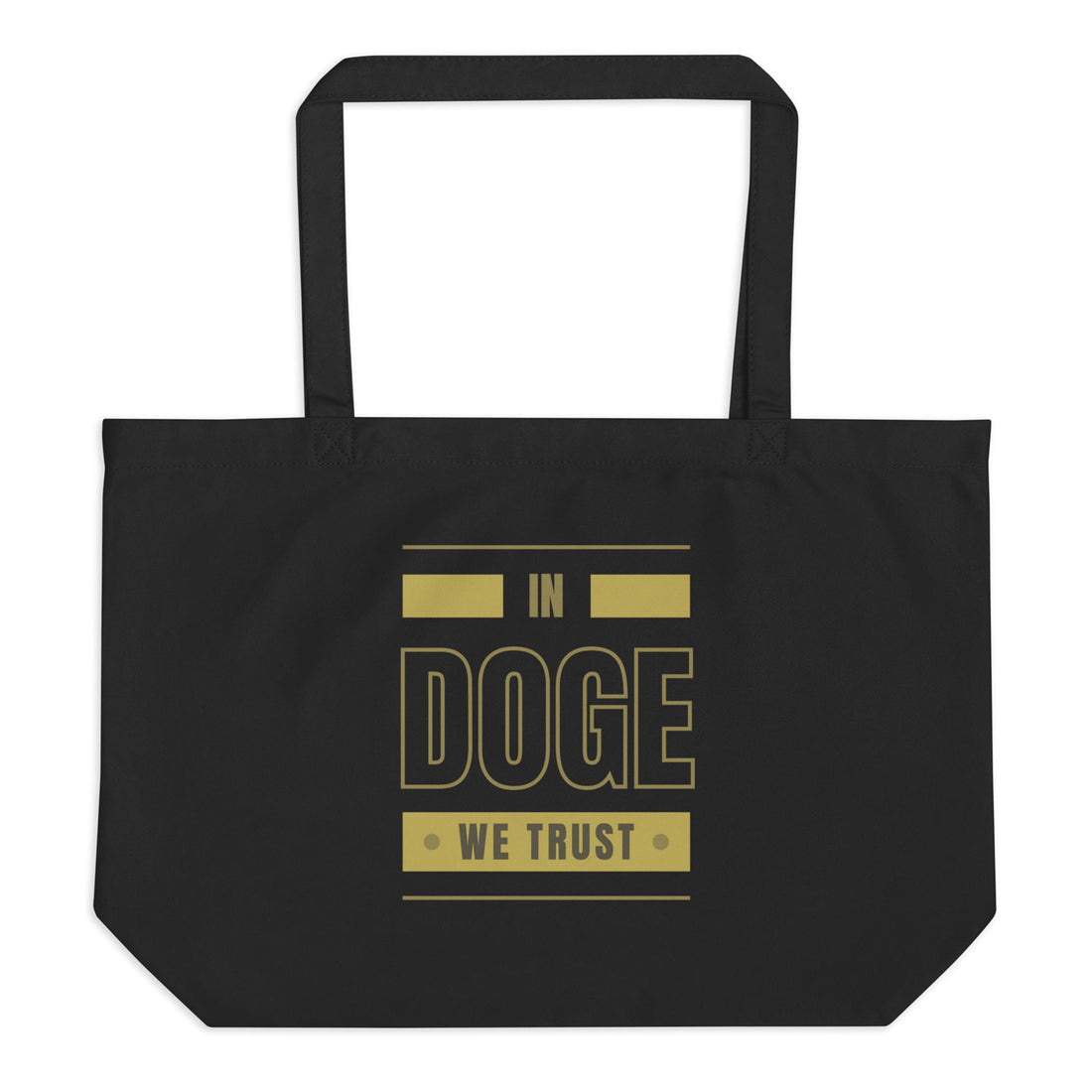 dogecoin large tote bag black