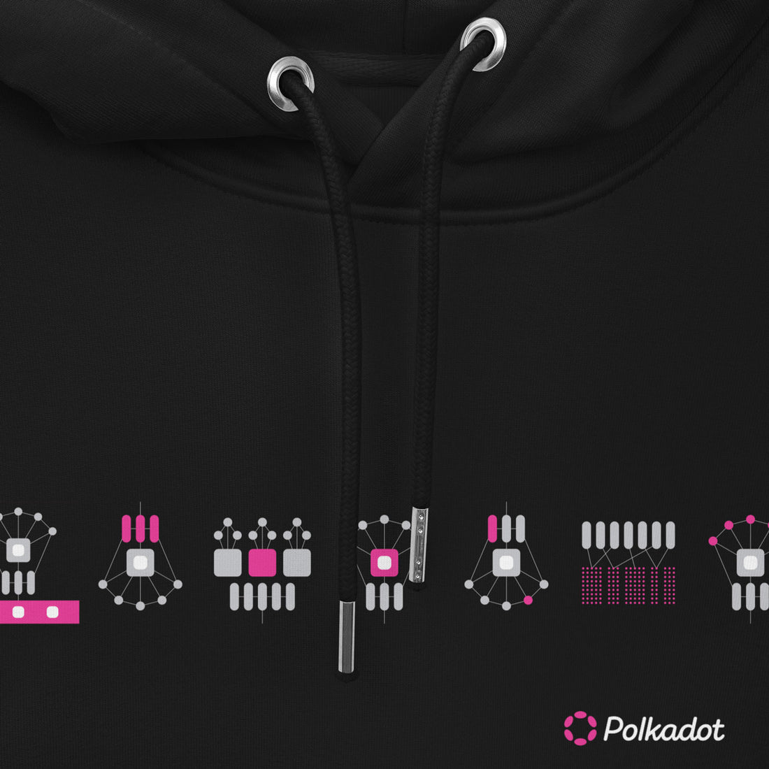 polkadot logo hoodie black