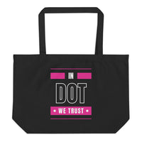 polkadot large tote bag black