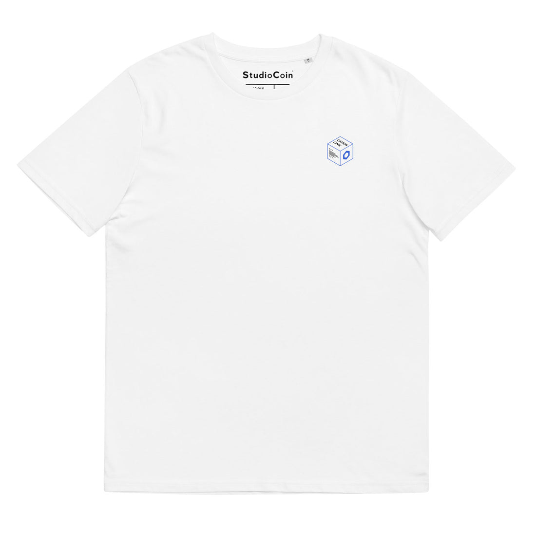 chainlink link blockchain logo block tshirt white