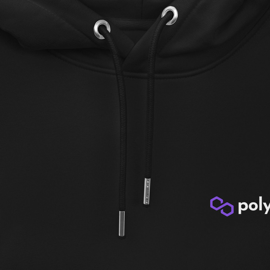 polygon logo hoodie black