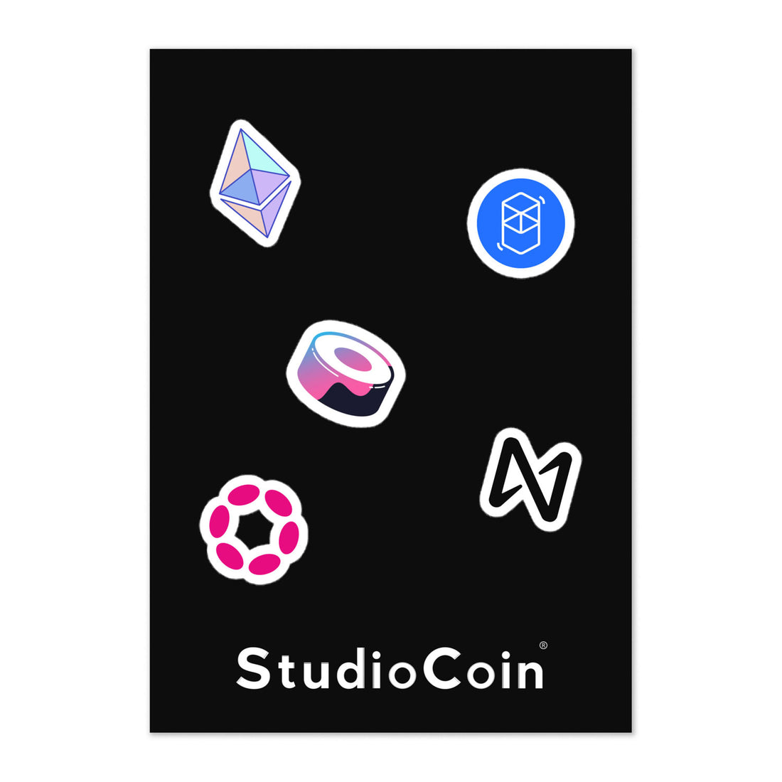 crypto stickers ethereum fantom sushiswap near protocol polkadot logo stickers