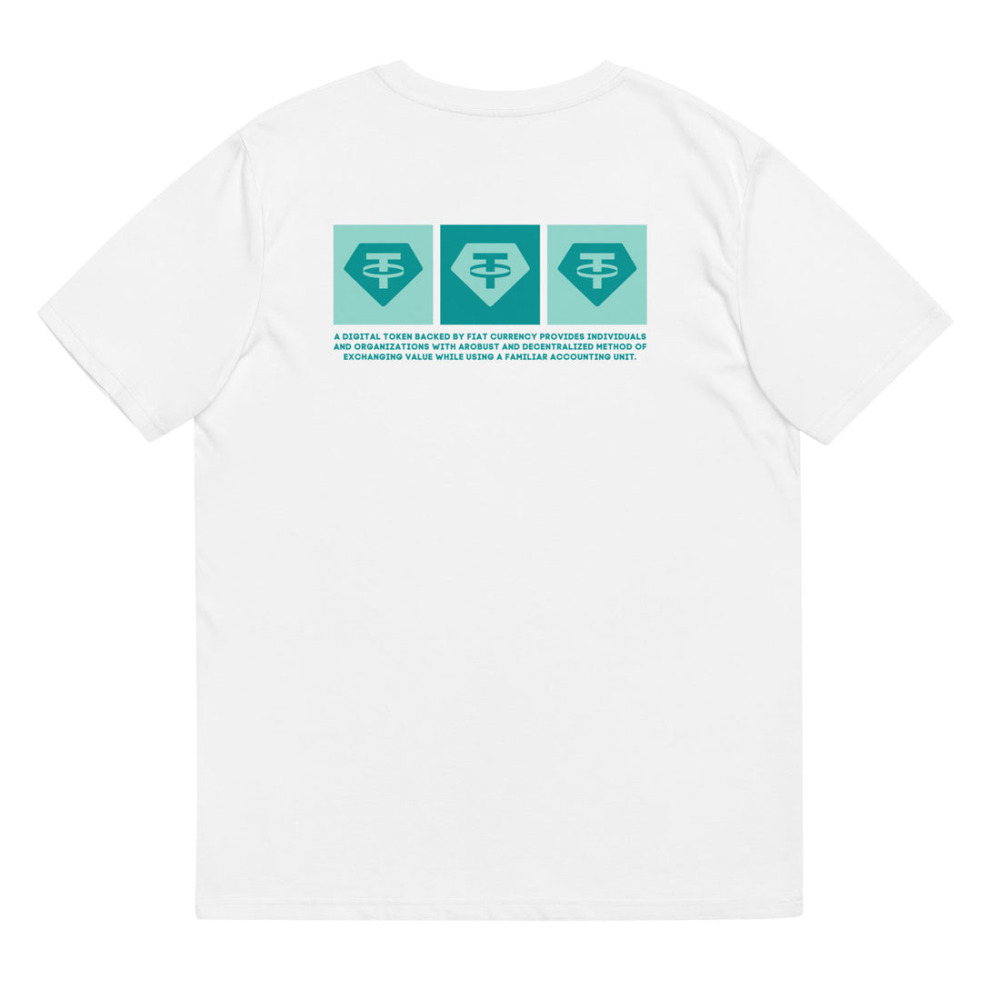 usdt tether merch logo graphic tshirt white