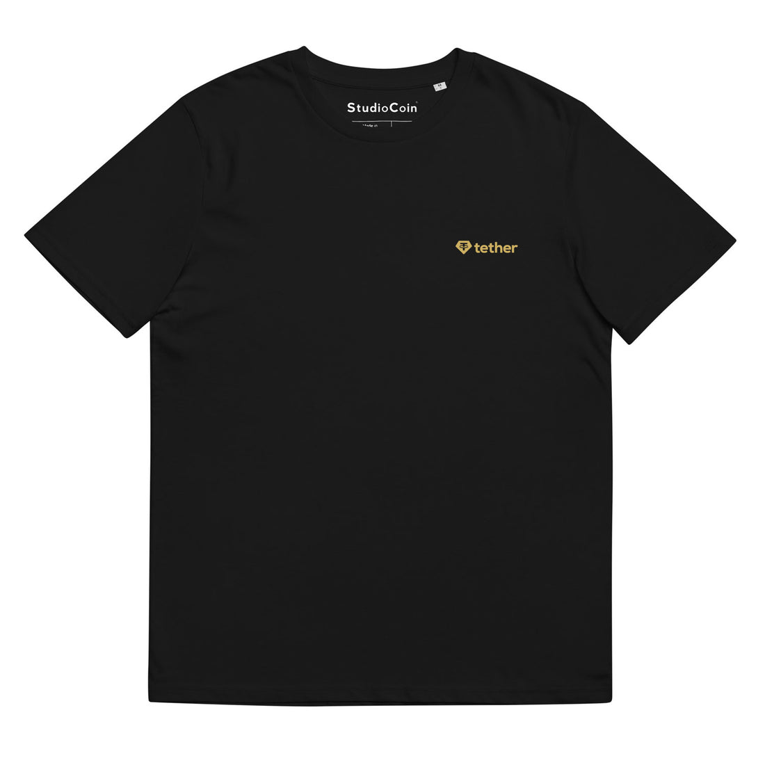tether usdt logo tshirt black