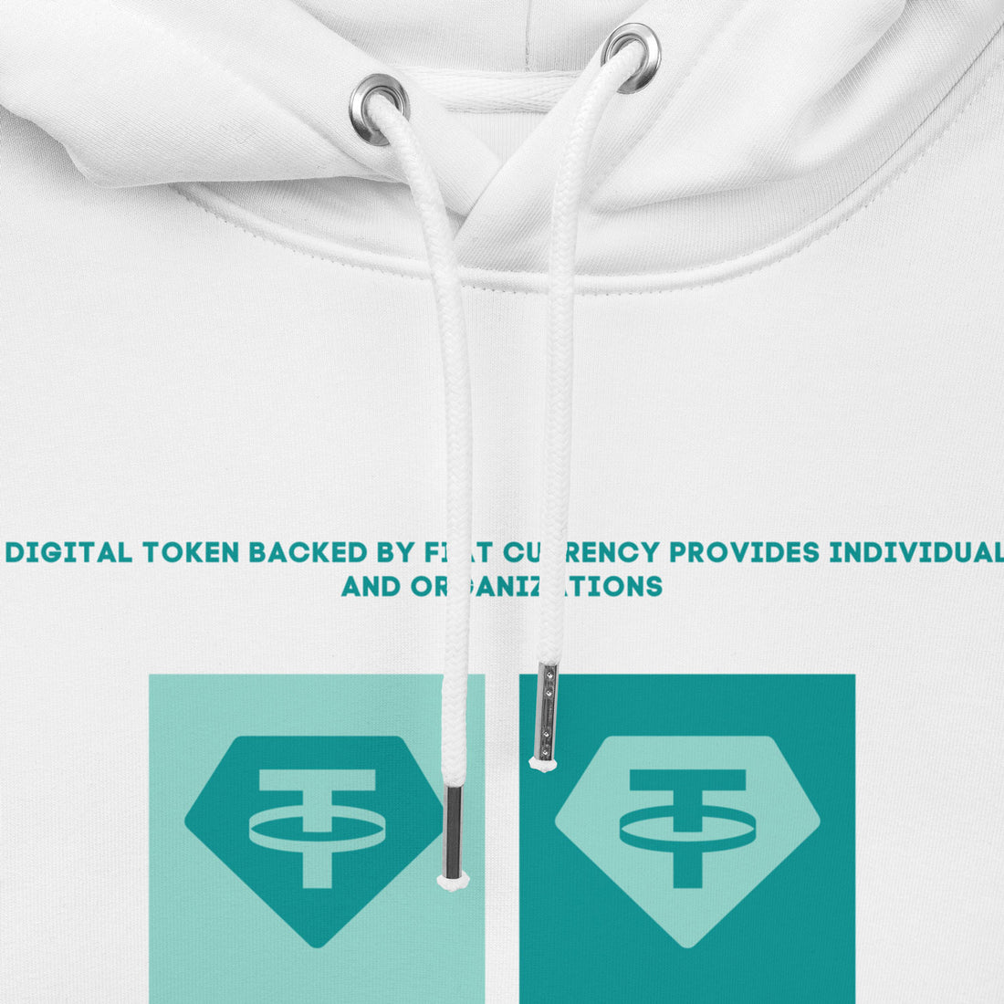 usdt logo hoodie white