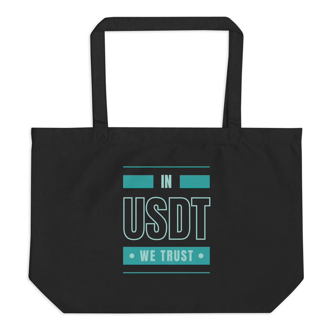 usdt tether large tote bag black