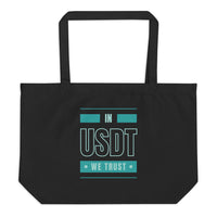 usdt tether large tote bag black