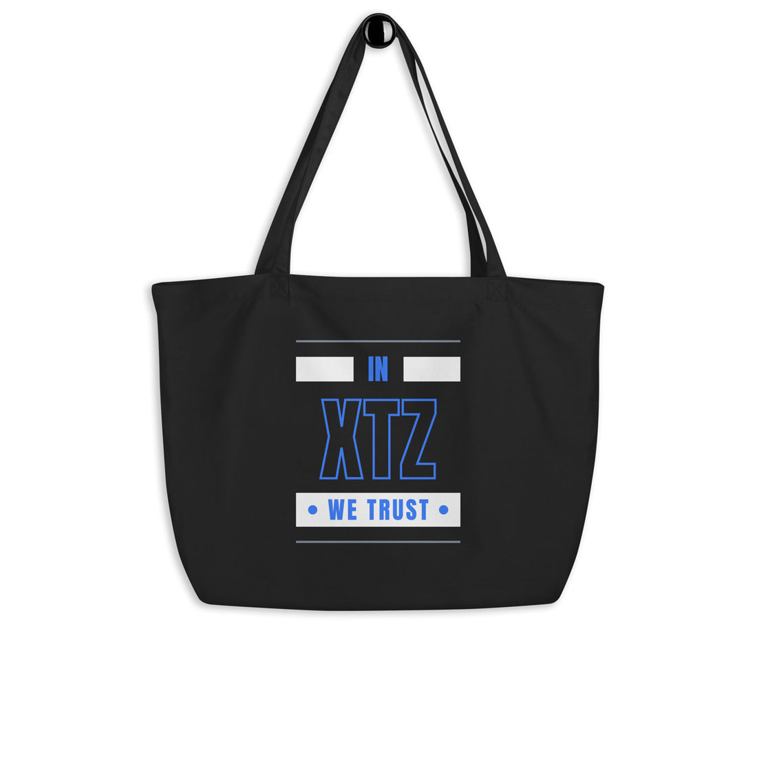 tezos large black totebag