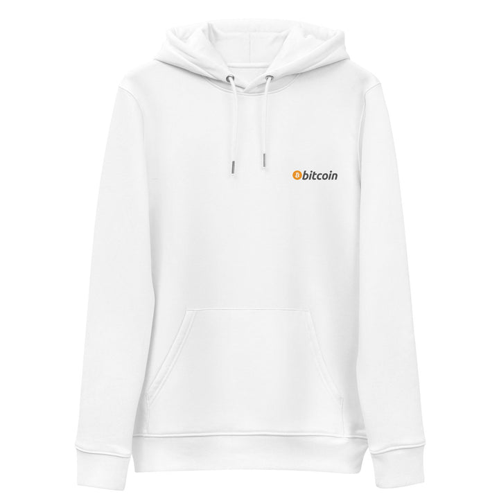 bitcoin logo hoodie white