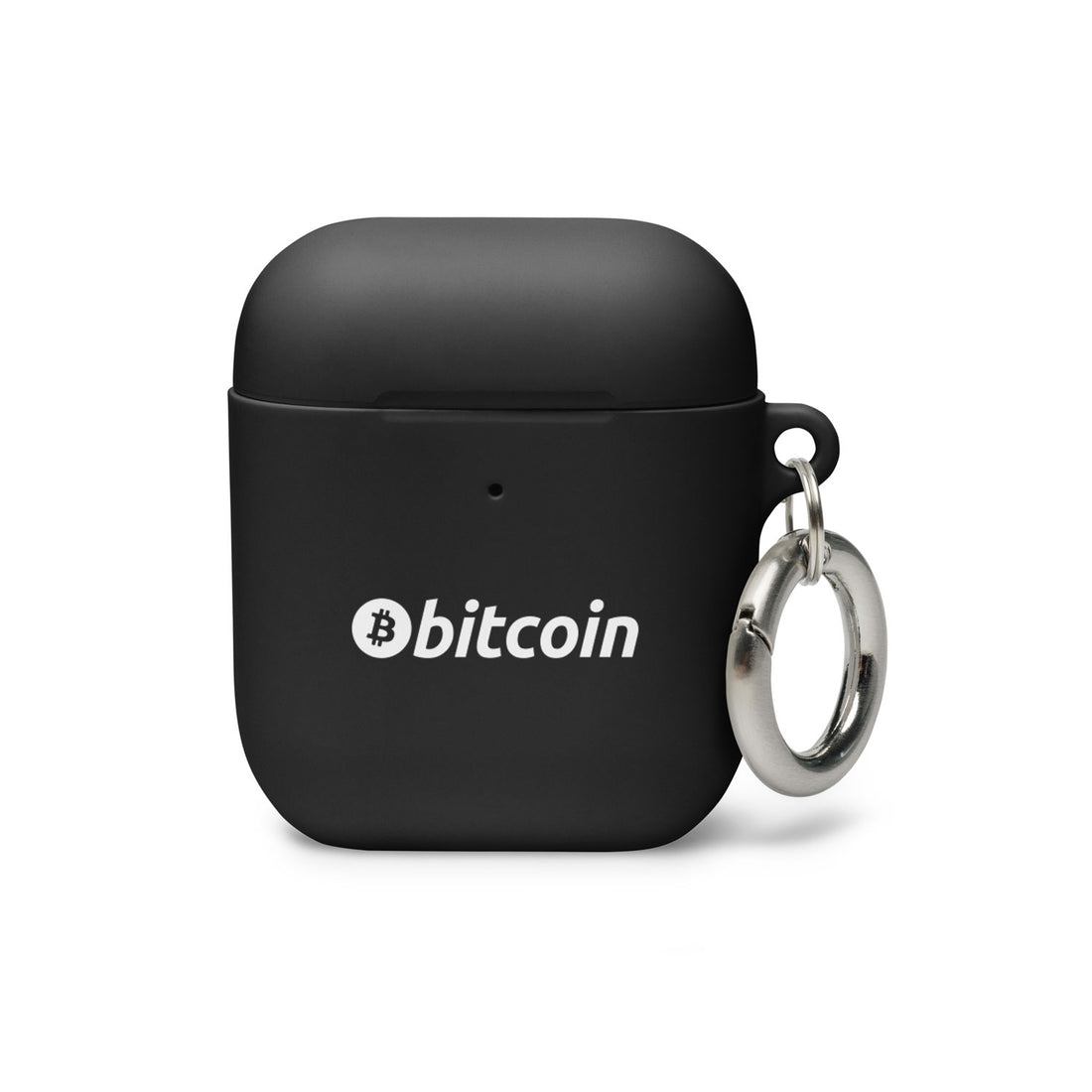 bitcoin btc logo airpods case black