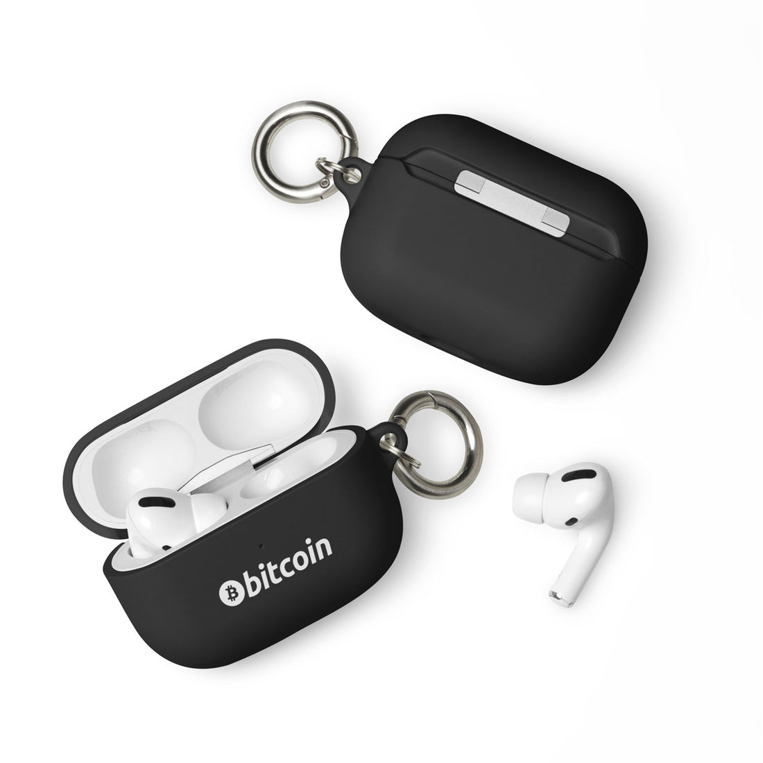 bitcoin btc logo airpods pro case black