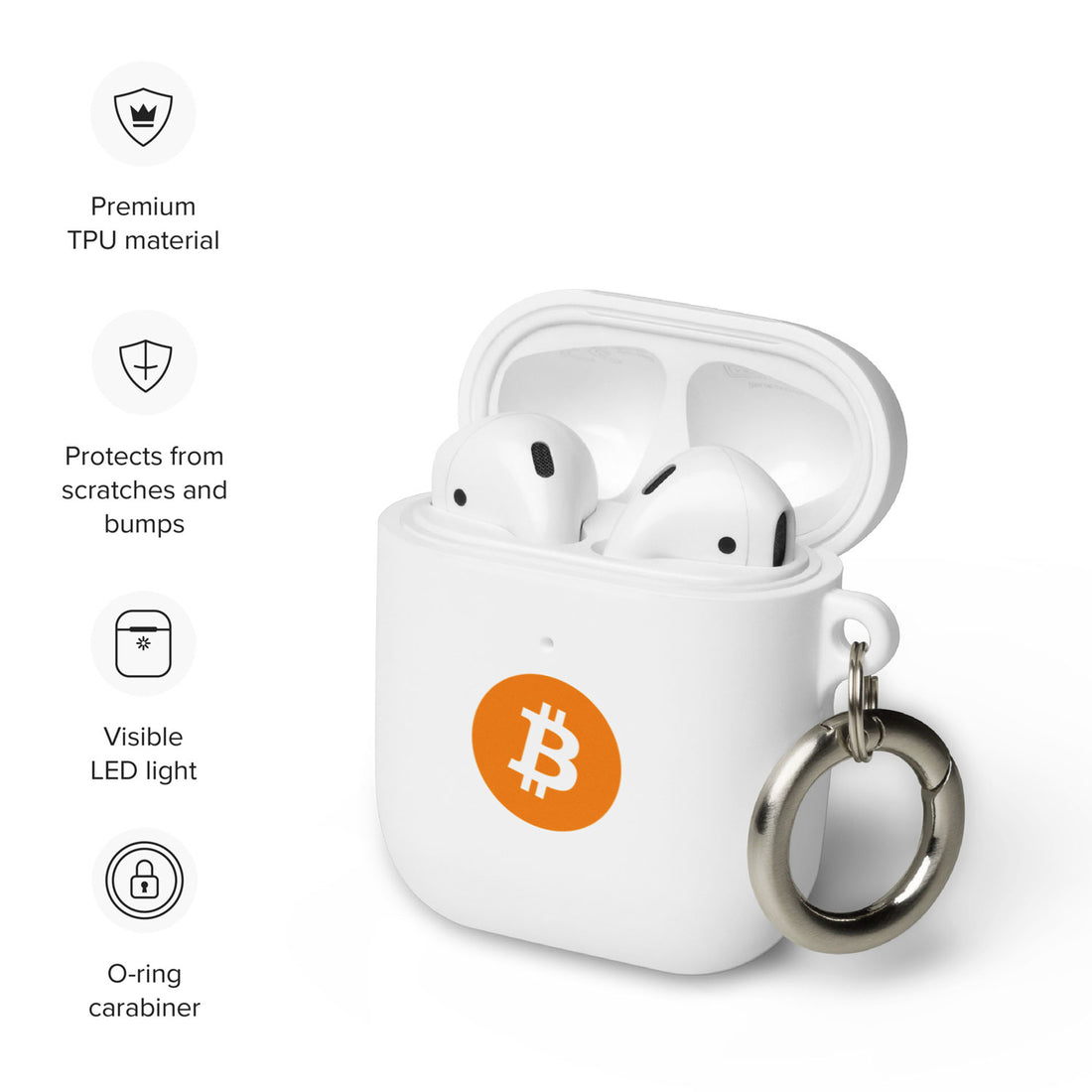 bitcoin btc logo airpods case