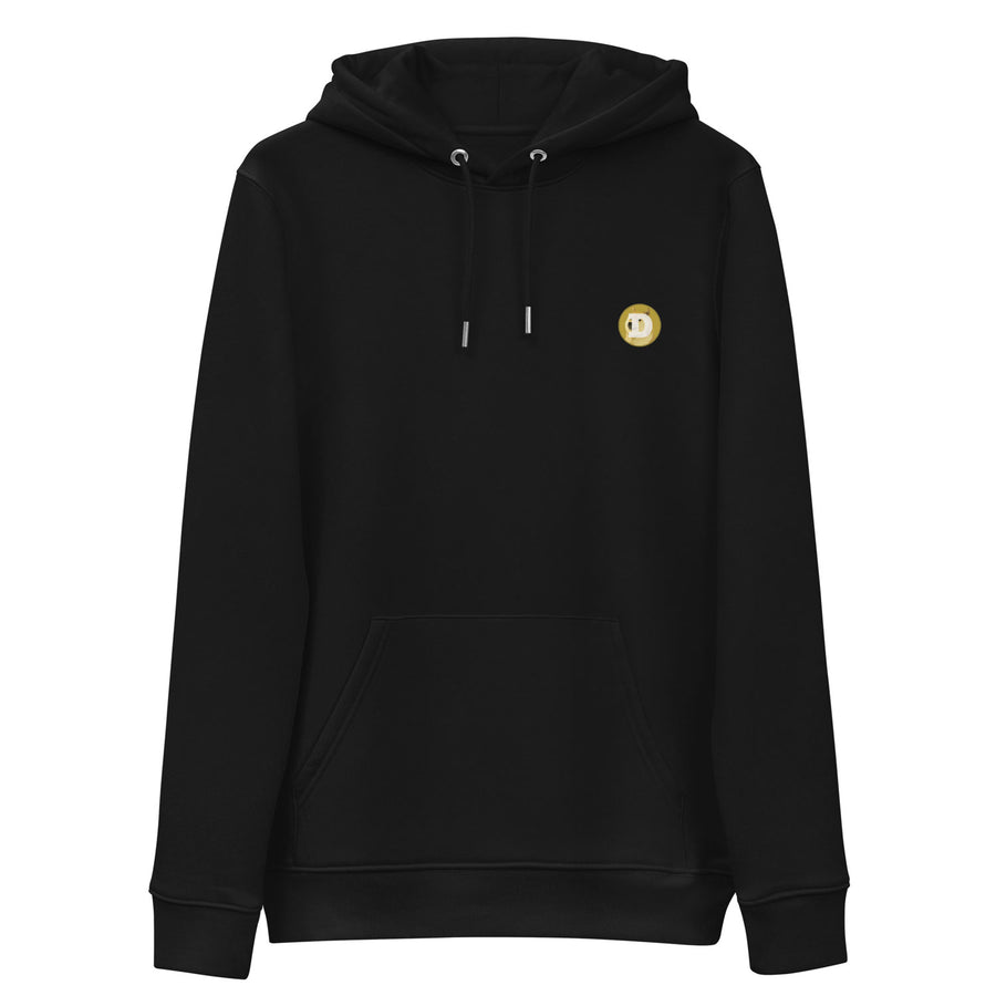 dogecoin classic logo hoodie black