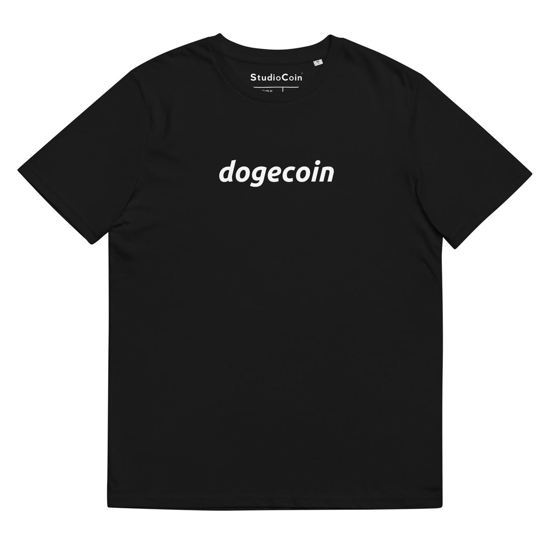 doge dogecoin meme coin logo tshirt black 