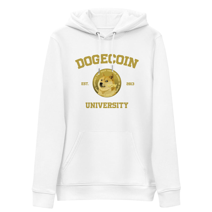 dogecoin university hoodie white