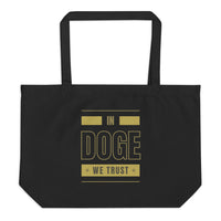 dogecoin large tote bag black