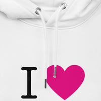 i love dot white hoodie