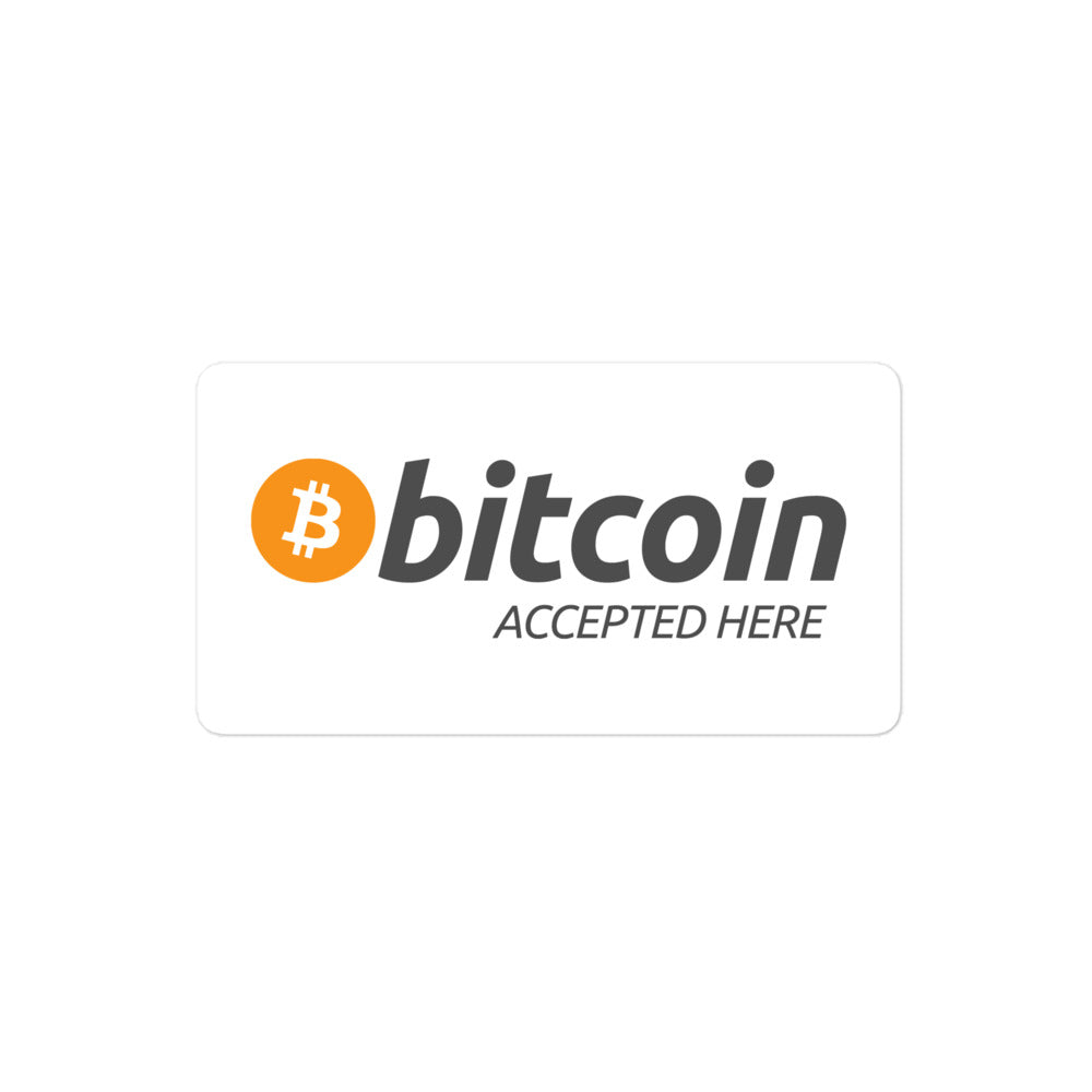 btc accepted here sticker