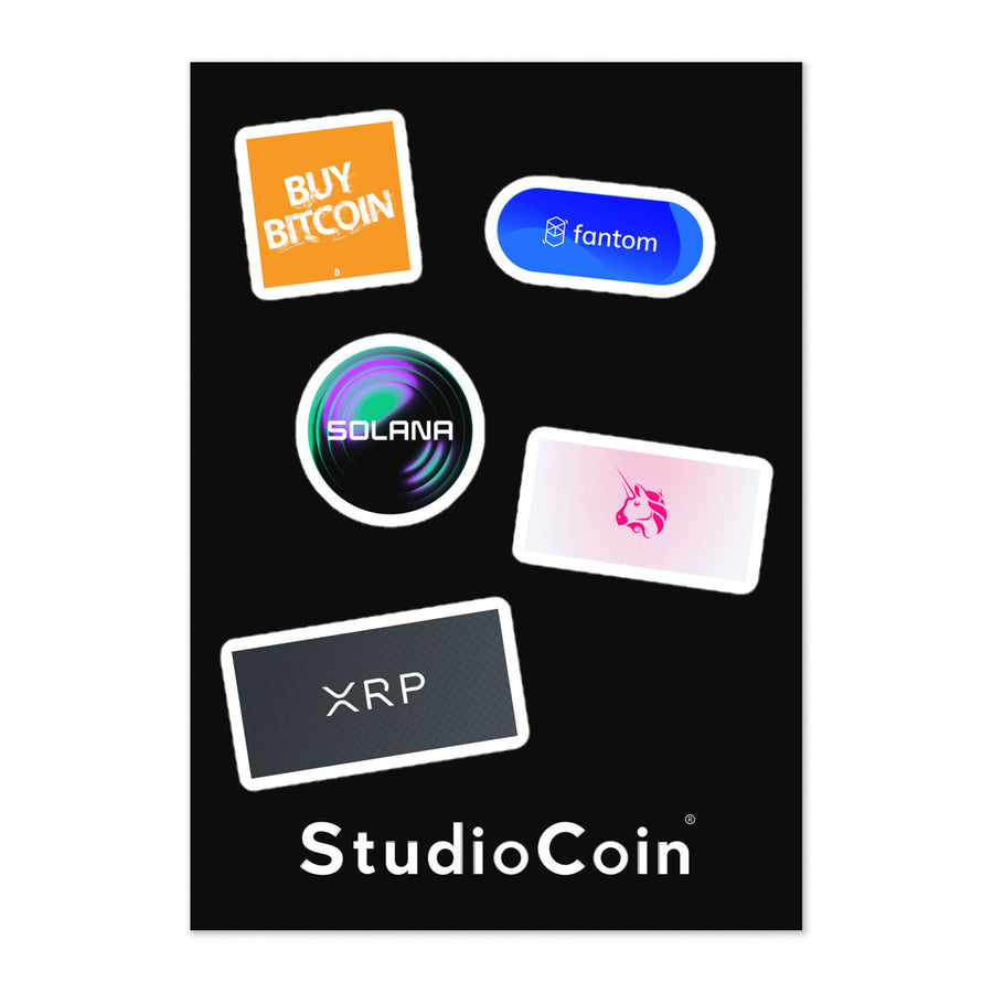 crypto stickers bitcoin fantom solana xrp uniswap graphic logo stickers
