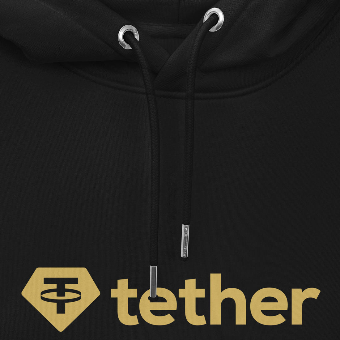 tether logo hoodie black