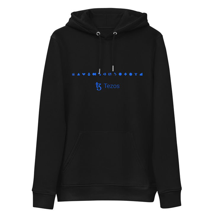 tezos black graphic logo hoodie 